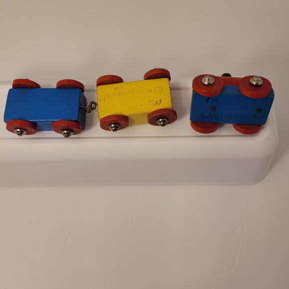 Vintage Toys Lot Of 6 Pieces Wood Train Fisher Price Little People Dune Buggy - Picture 5 of 9